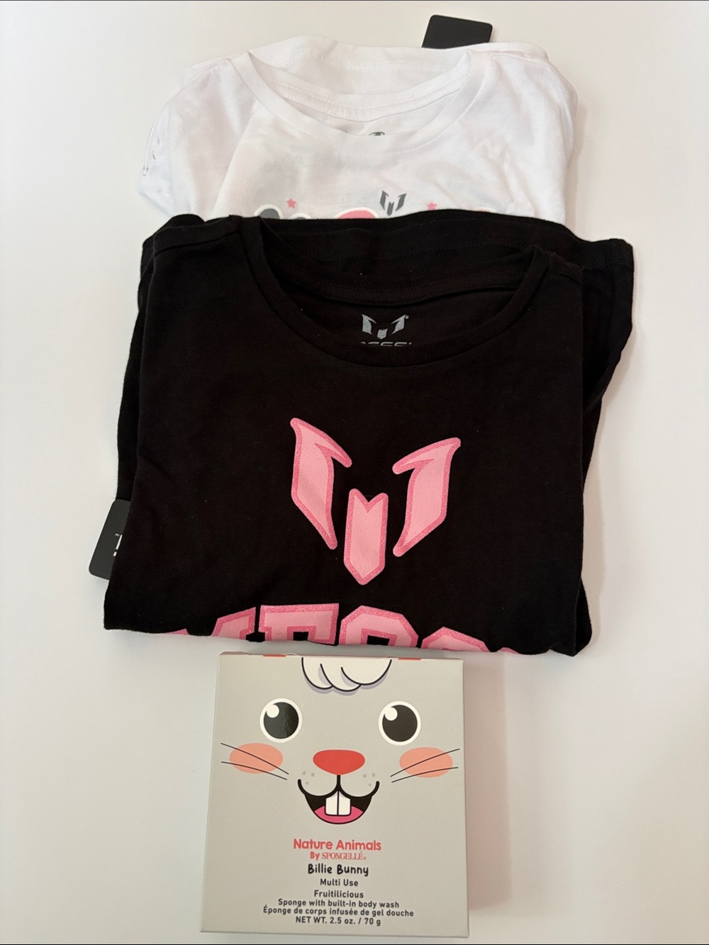 NWT Messi Collection Kids Shirt Bundle Size 4 & 5 + Spongelle Bunny